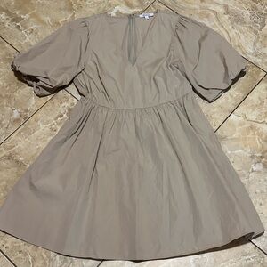 Madewell Poplin V-Neck Bubble- Sleeve Mini